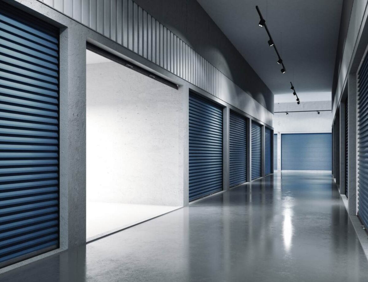 Indoor units in a storage facility.