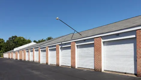 Outdoor storage units at Self Storage Plus - Alexandria.