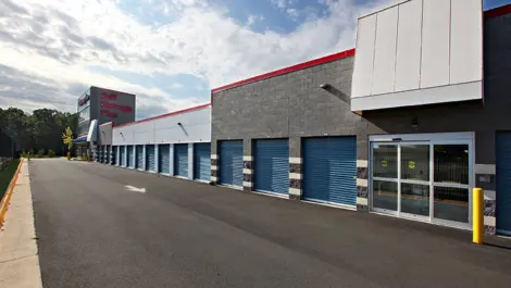 Drive-up storage units at Self Storage Plus Bristow.