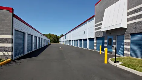 Drive-up storage units at Self Storage Plus Bristow.