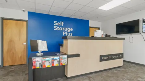 Front desk of Self Storage Plus - Cascades.