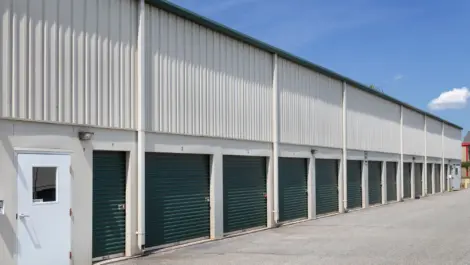 Outdoor storage units at Self Storage Plus - Charles Town.