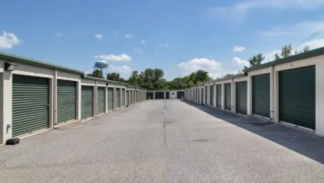 Outdoor storage units at Self Storage Plus - Charles Town.