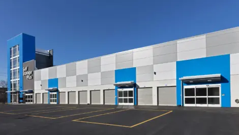 Exterior view of the Self Storage Plus - Faraday facility.