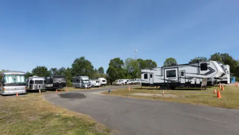 Outdoor RV Parking on grass/ gravel areas.