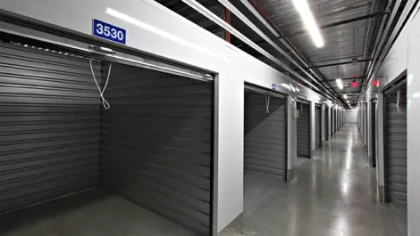 Inside view of indoor storage units.