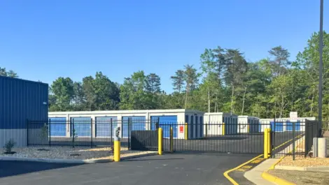 Storage facility security gate.