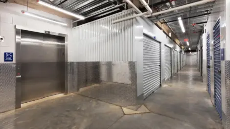 Indoor storage with elevator.