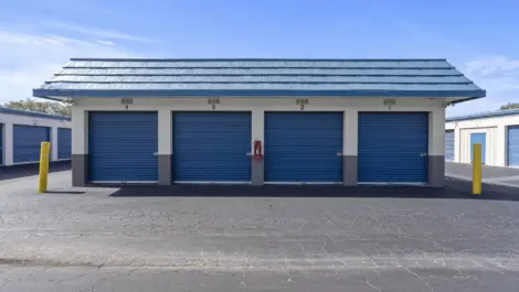 Middle storage unit building with four storage units.