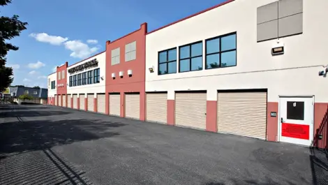 Storage units connected to the outside of storage facility.