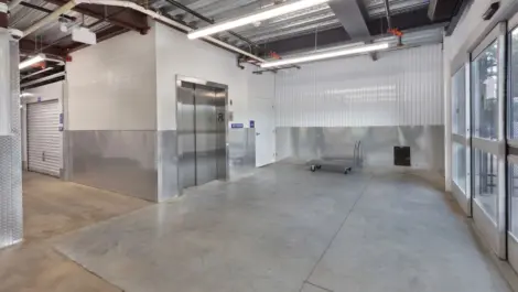 Rochester Self Storage indoor loading area with elevator.