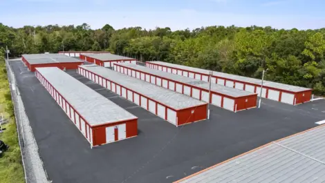 Southport Self Storage birds eye view of outdoor units.