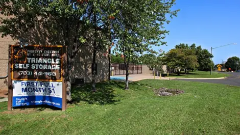 Triangle Self Storage front sign.